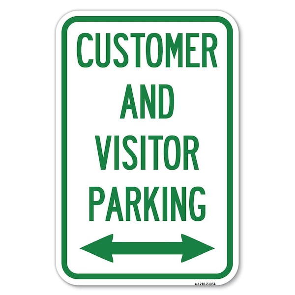 Signmission Reserved Parking Sign Customer and Visit Heavy-Gauge Aluminum Sign, 12" x 18", A-1218-23054 A-1218-23054 - main